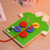 Board Wooden Sew On Buttons Educational Toy